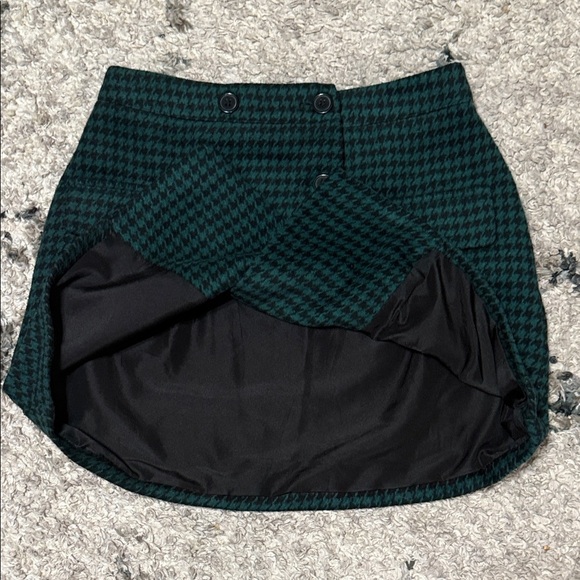 TWEED Forever 21 Dark Green Checkered Mini Skirt - Picture 6 of 10